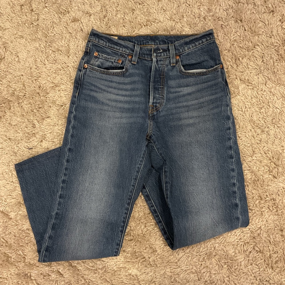 Levi's Blue Straight Leg Jeans with Classic Design 501
